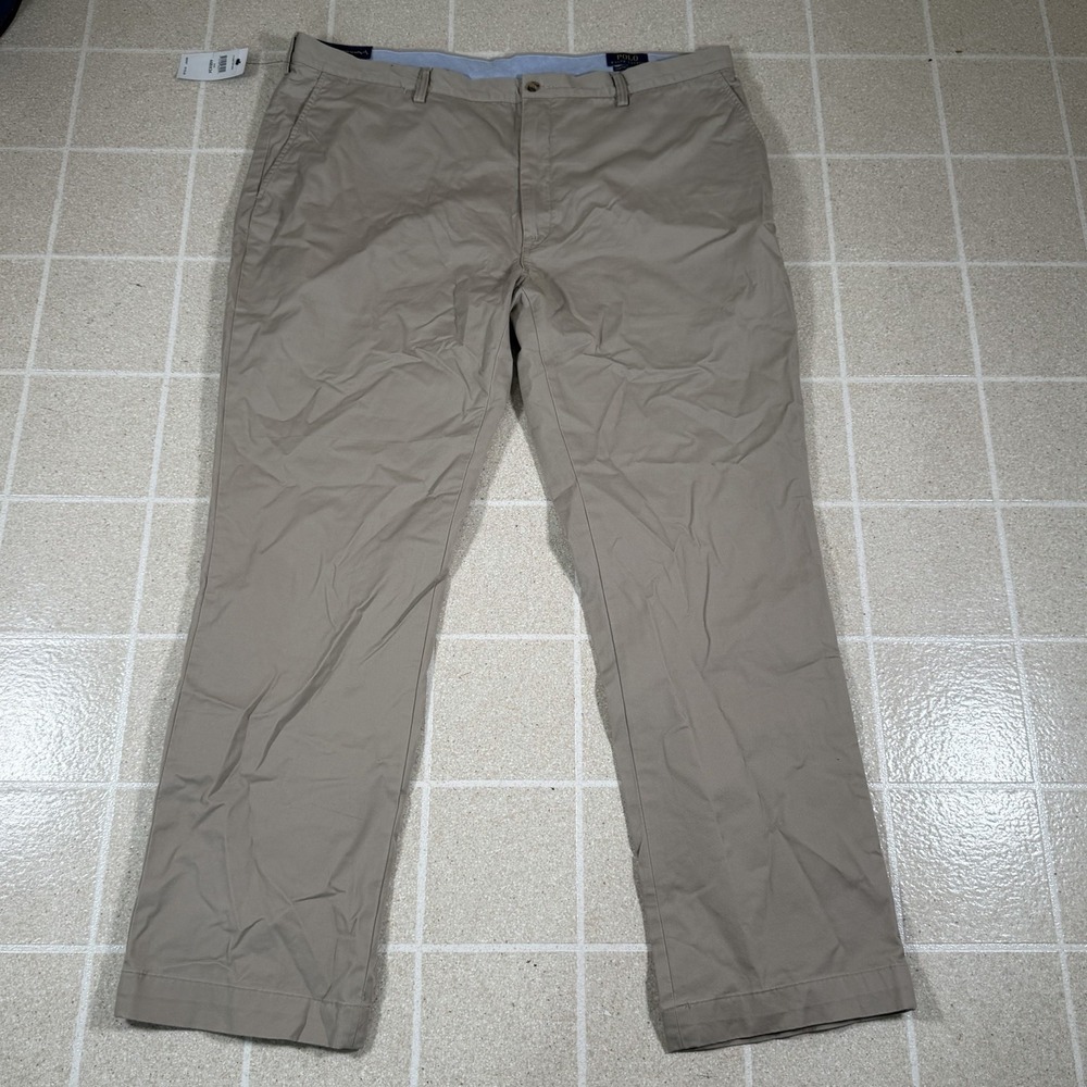 Polo Ralph Lauren Chino Pants Mens 44Bx34 Khaki Stretch Classic Fit NWT